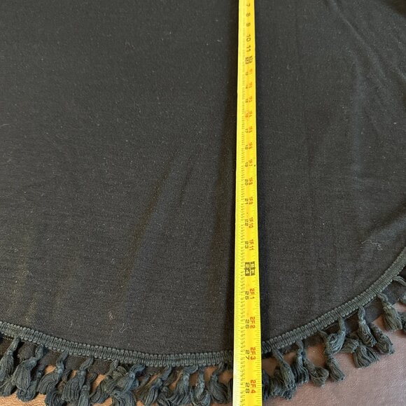 Paris El Moi Collection Black Tassel-Trim Poncho S/M Lightweight - Picture 6 of 8
